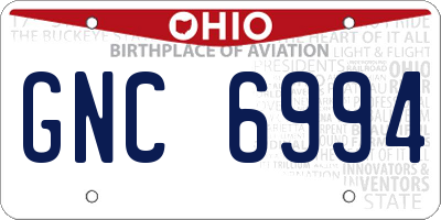 OH license plate GNC6994