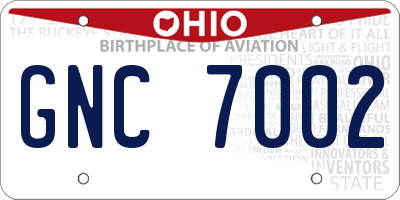 OH license plate GNC7002