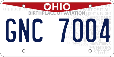 OH license plate GNC7004