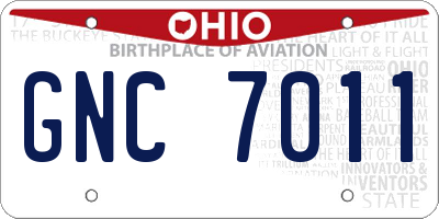 OH license plate GNC7011