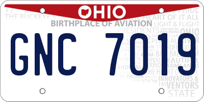 OH license plate GNC7019