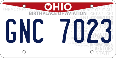 OH license plate GNC7023