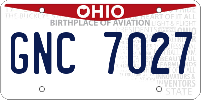 OH license plate GNC7027