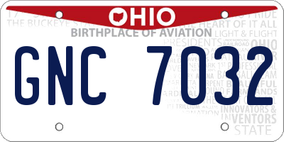 OH license plate GNC7032
