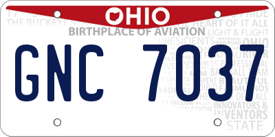 OH license plate GNC7037