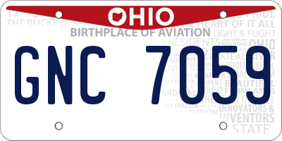 OH license plate GNC7059
