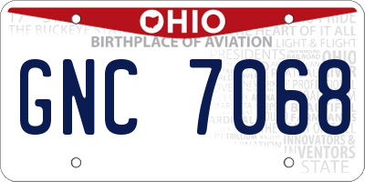 OH license plate GNC7068