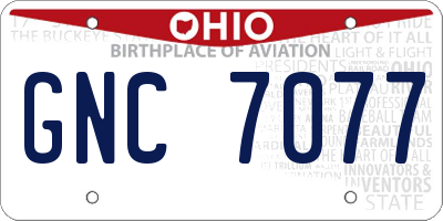 OH license plate GNC7077