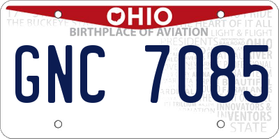 OH license plate GNC7085