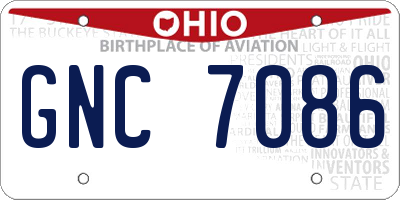 OH license plate GNC7086