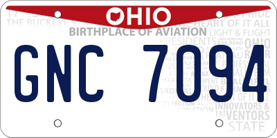 OH license plate GNC7094