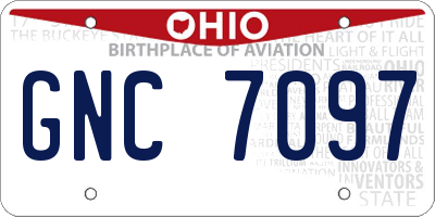 OH license plate GNC7097