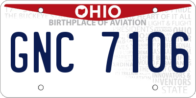 OH license plate GNC7106