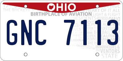 OH license plate GNC7113