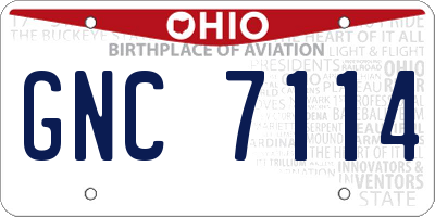 OH license plate GNC7114