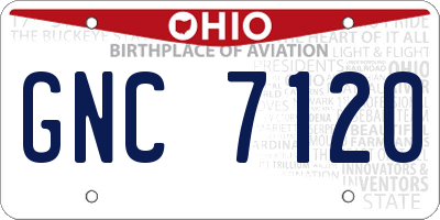 OH license plate GNC7120