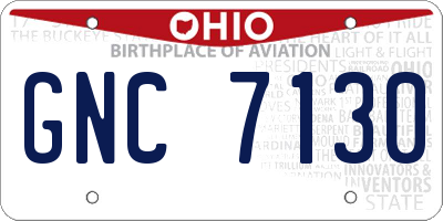 OH license plate GNC7130