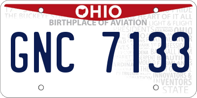 OH license plate GNC7133