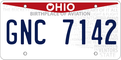 OH license plate GNC7142