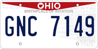 OH license plate GNC7149