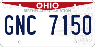 OH license plate GNC7150