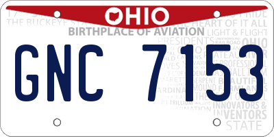 OH license plate GNC7153