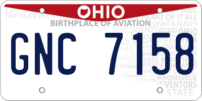 OH license plate GNC7158