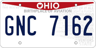 OH license plate GNC7162