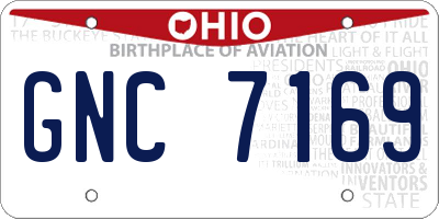 OH license plate GNC7169