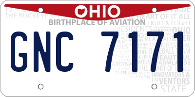 OH license plate GNC7171