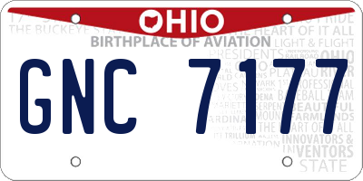 OH license plate GNC7177