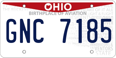 OH license plate GNC7185