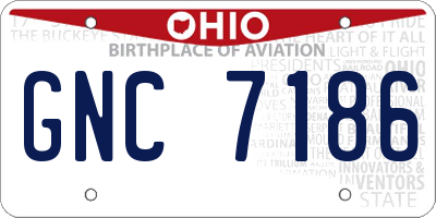 OH license plate GNC7186
