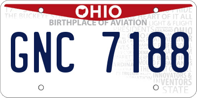 OH license plate GNC7188