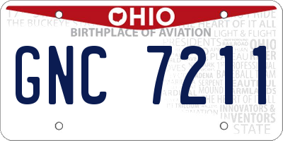 OH license plate GNC7211