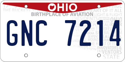 OH license plate GNC7214