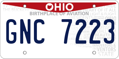 OH license plate GNC7223