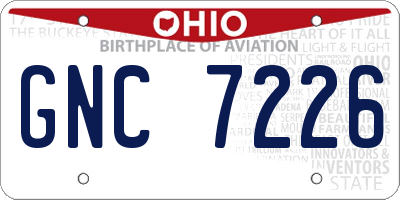 OH license plate GNC7226