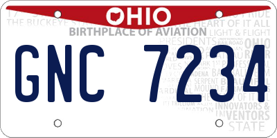 OH license plate GNC7234