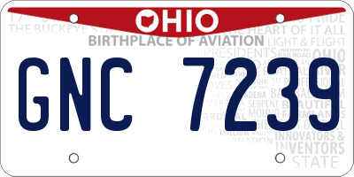 OH license plate GNC7239