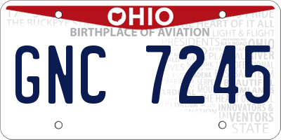 OH license plate GNC7245
