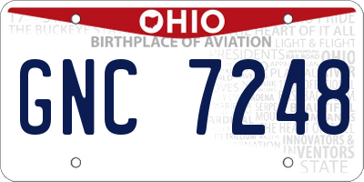 OH license plate GNC7248