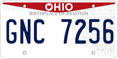 OH license plate GNC7256