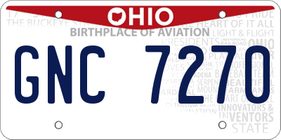 OH license plate GNC7270