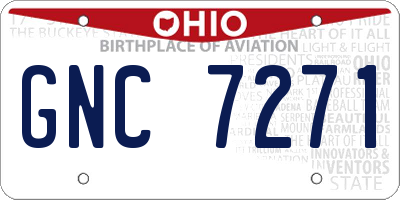 OH license plate GNC7271
