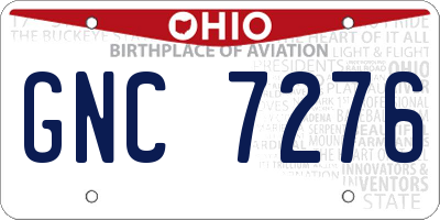 OH license plate GNC7276