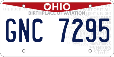 OH license plate GNC7295