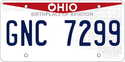 OH license plate GNC7299