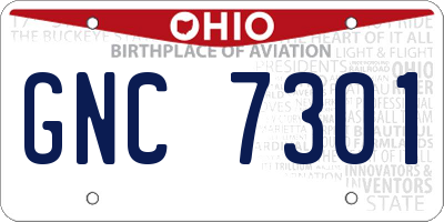 OH license plate GNC7301