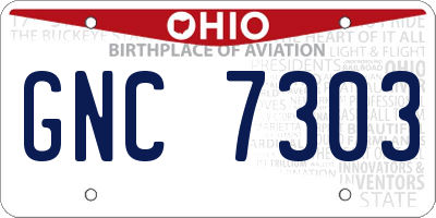 OH license plate GNC7303